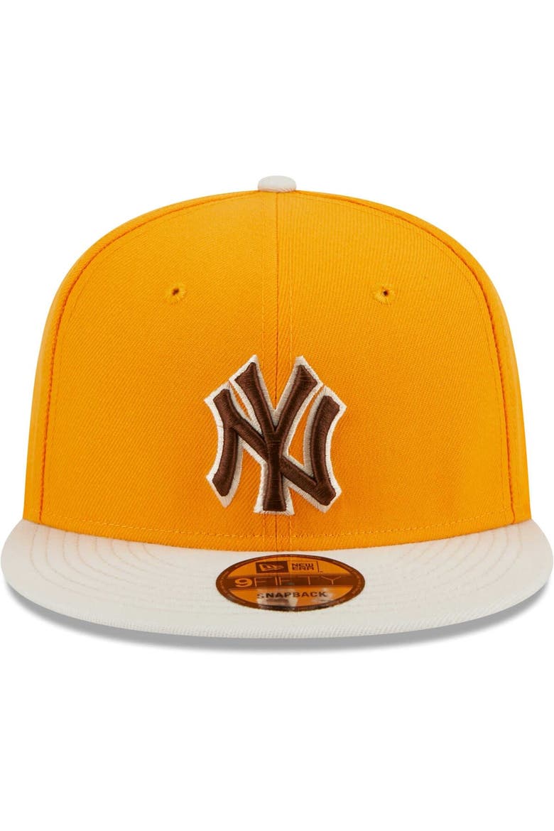 Men's New Era Gold New York Yankees Tiramisu  9FIFTY Snapback Hat, Alternate, color, Gold
