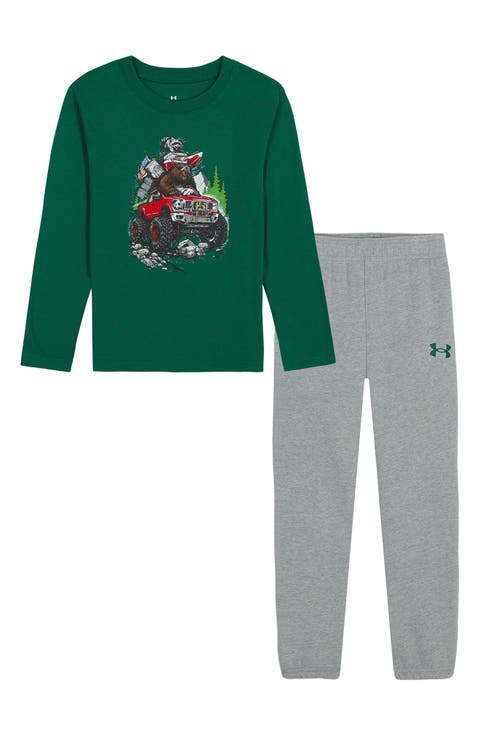 Kids' Off Road Long Sleeve T-Shirt & Fleece Pants Set