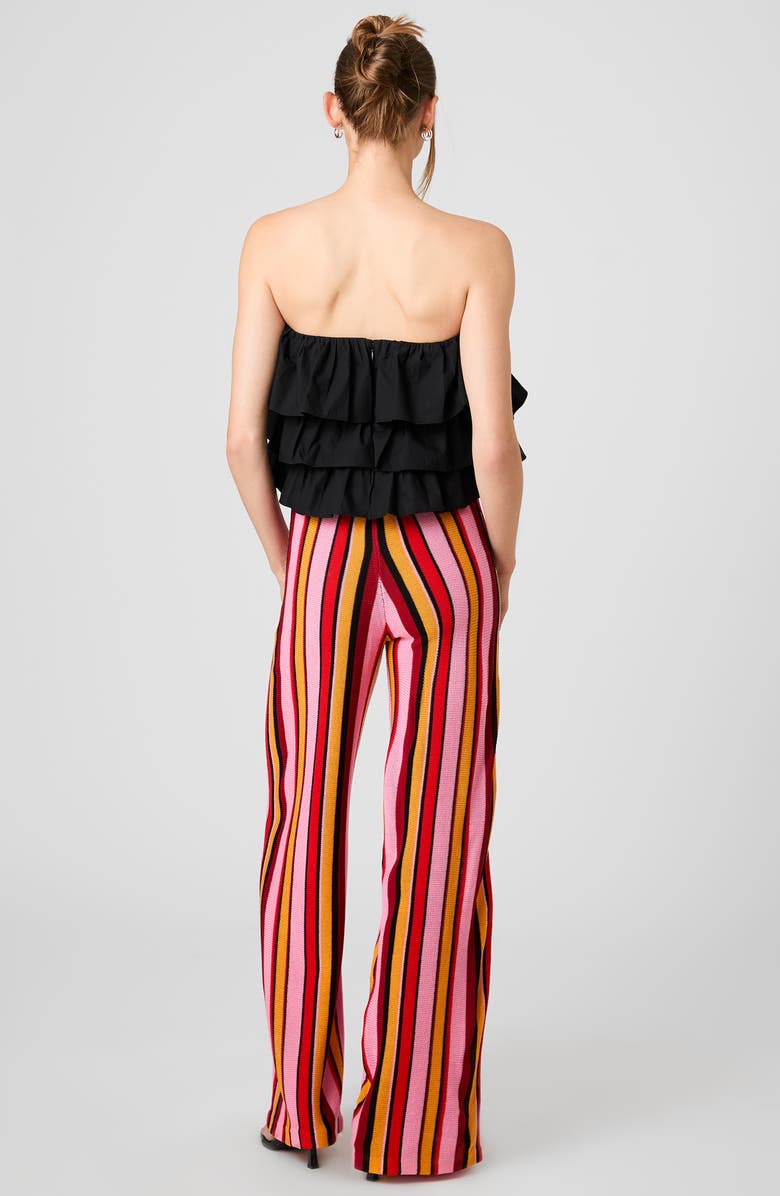 French Connection Motley Stripe Knit Flare Pants, Alternate, color, Sunkissed Orange Multi
