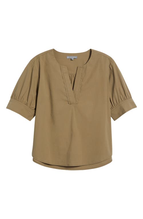Wit & Wisdom Cuffed Elbow Sleeve Top In Nori Green