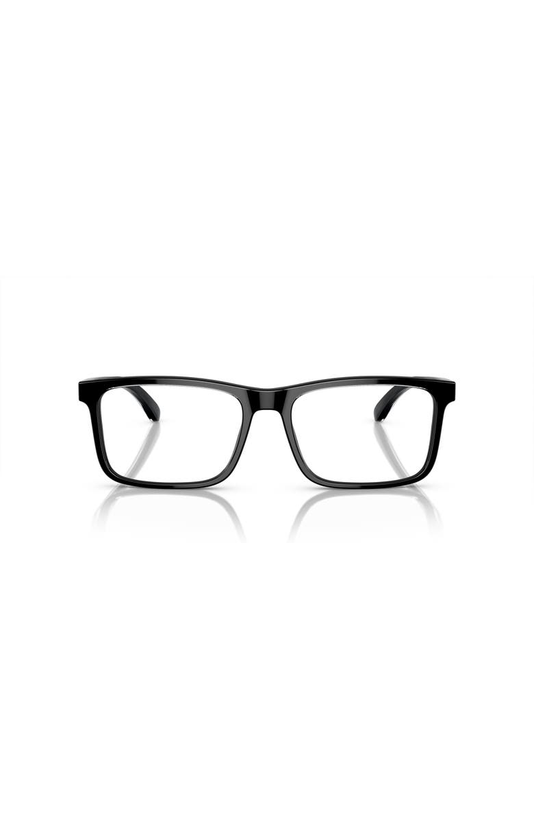 Emporio Armani 56mm Rectangle optical glasses, Alternate, color, Black