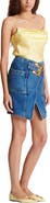 Balmain Short denim skirt with belt
