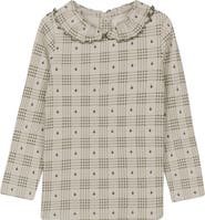 Ely's & Co. Cotton Floral Plaid Collection - Ruffle Neck Tee