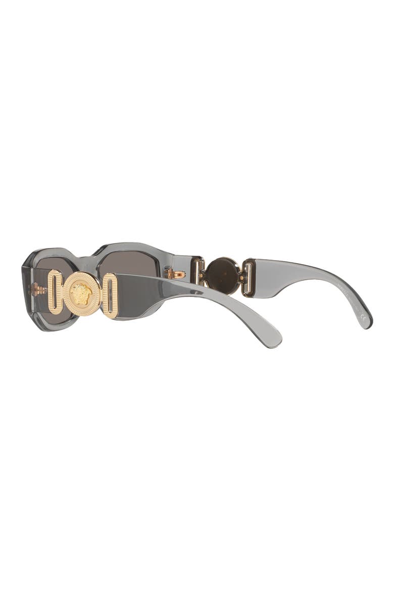 Biggie 53mm Round Sunglasses, Alternate, color, TRANSPARENT GREY/ GREY MIRROR