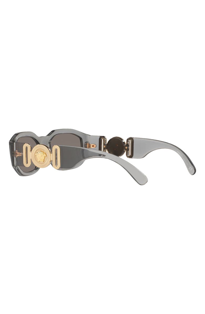 Versace Biggie 53mm Round Sunglasses, Alternate, color, Transparent Grey/ Grey Mirror