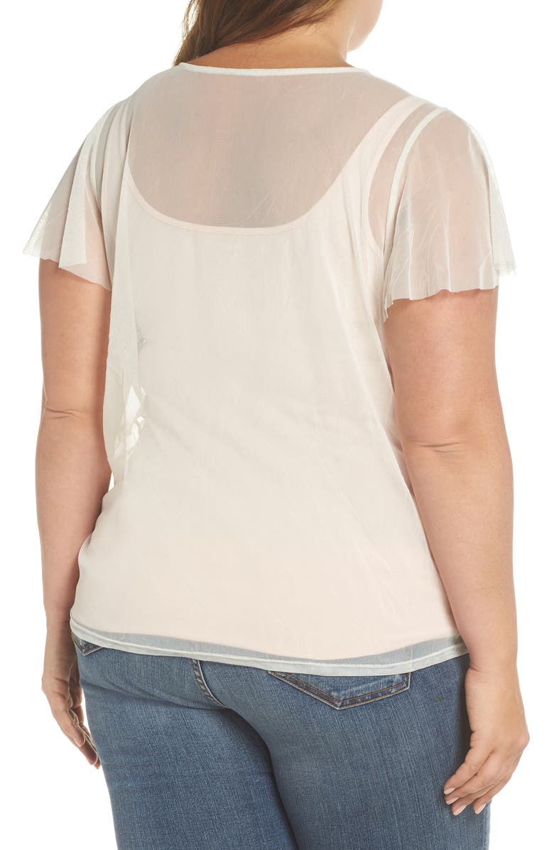 Vince Camuto Sequin & Embroidered Top, Alternate, color,