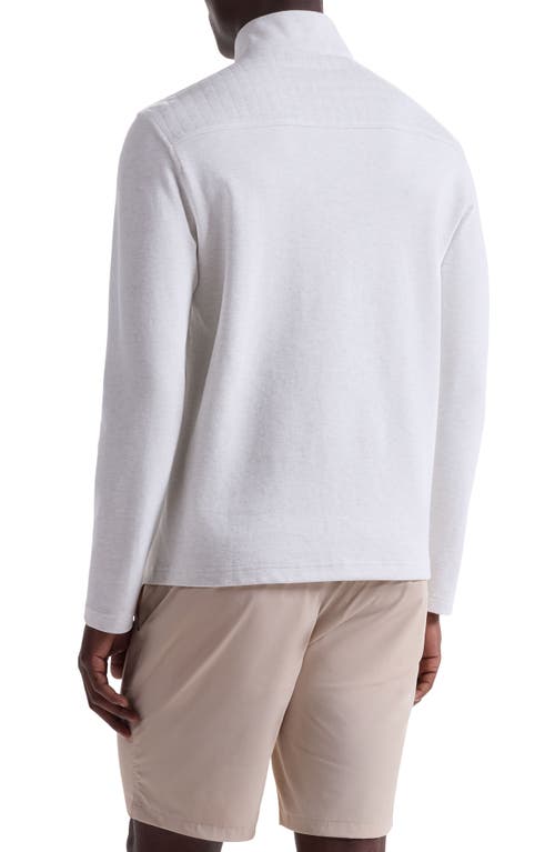 Bugatchi Waffle Quarter Zip Cotton Blend Pullover In Gray
