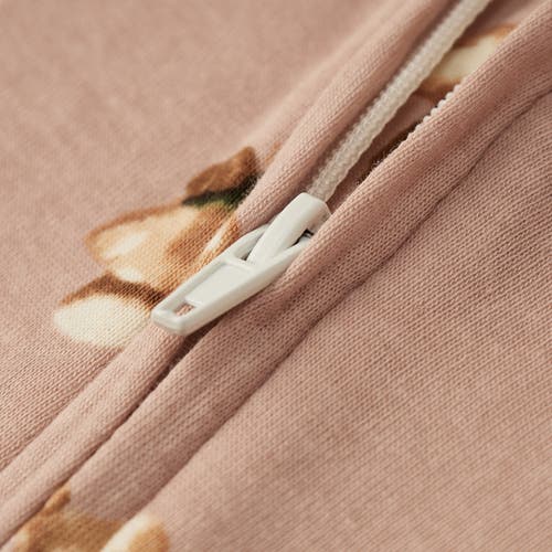 Milkbarn Organic Cotton Zipper Pajama In Brown