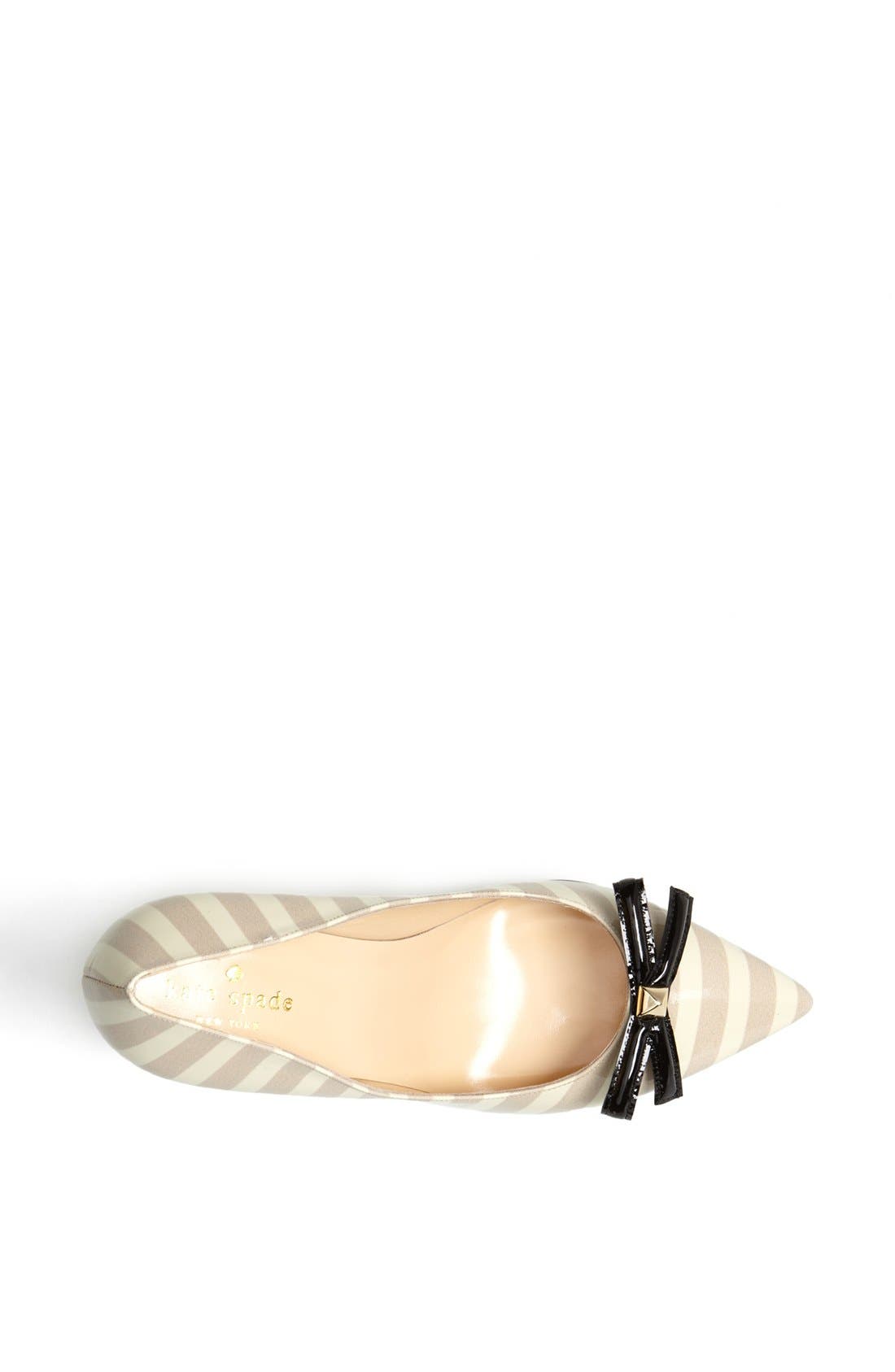 'pietra' leather pump, Alternate, color, LINEN CREAM STRIPE/ BLACK