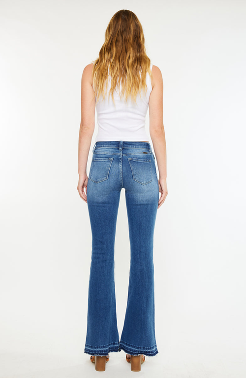 Kancan Lurice Mid Rise Flare Jeans In Multi