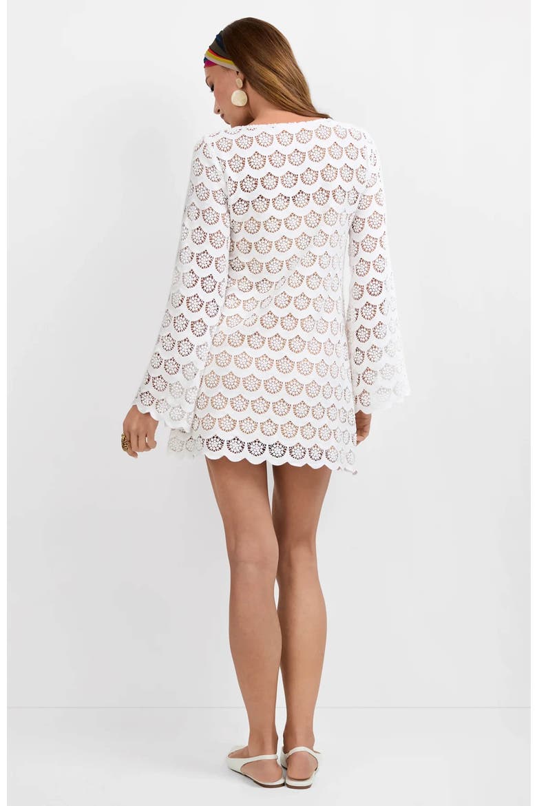 Singles Crochet Lace Mini Dress, Alternate, color, White
