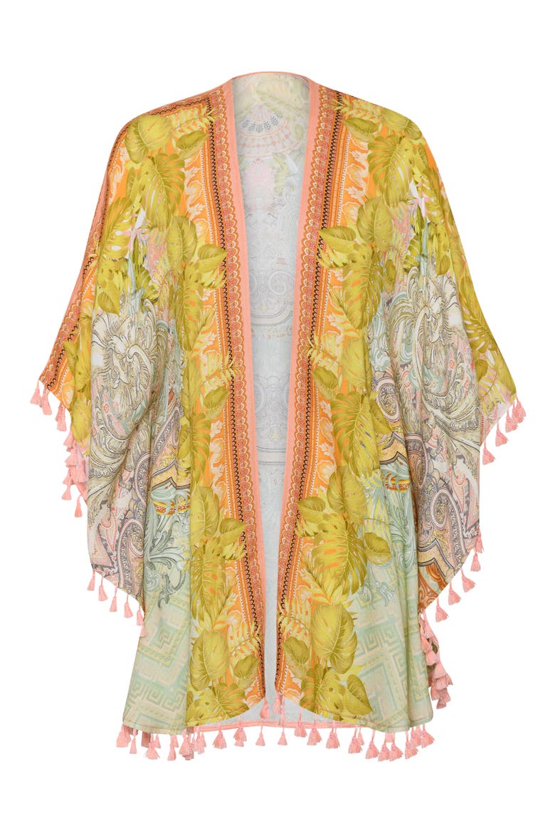 Dreamland Tassel Trim Cover-Up, Alternate, color, BEIGE MULTI