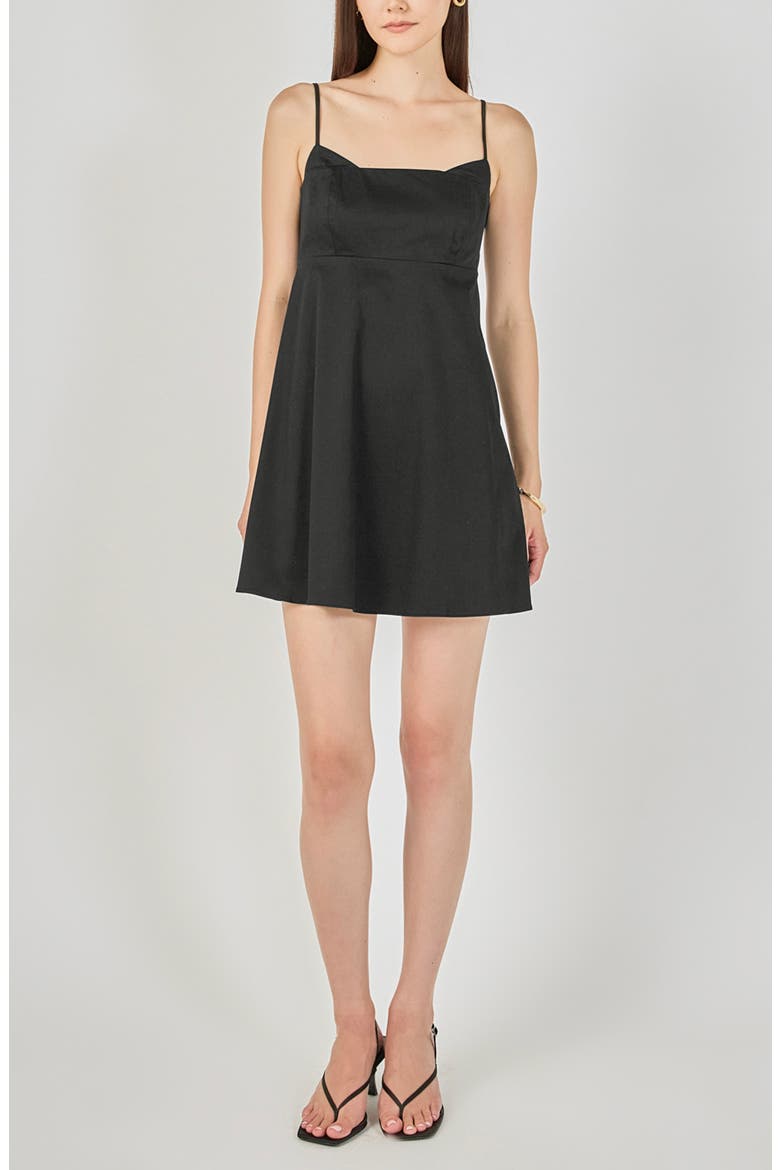 Spaghetti Strap Minidress, Main, color, BLACK