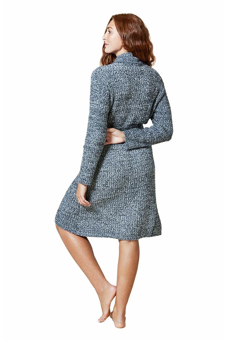 Heather Marshmallow Wrap Robe, Alternate, color, Heather Black