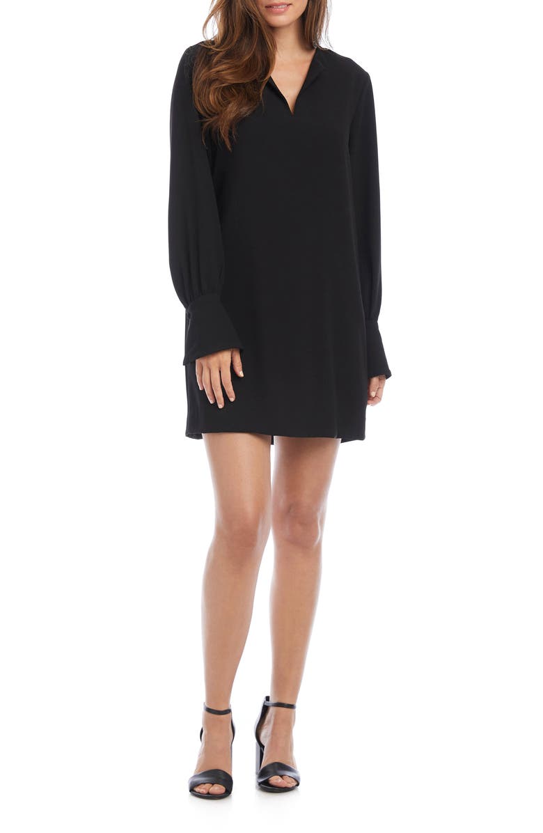 Karen Kane Cuff Detail Long Sleeve Shift Dress, Main, color, 