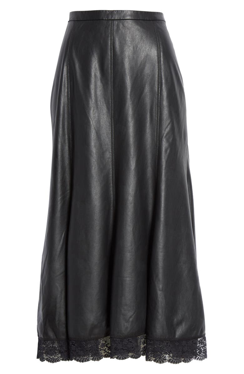 Free People Film Noir Faux Leather Skirt, Alternate, color,