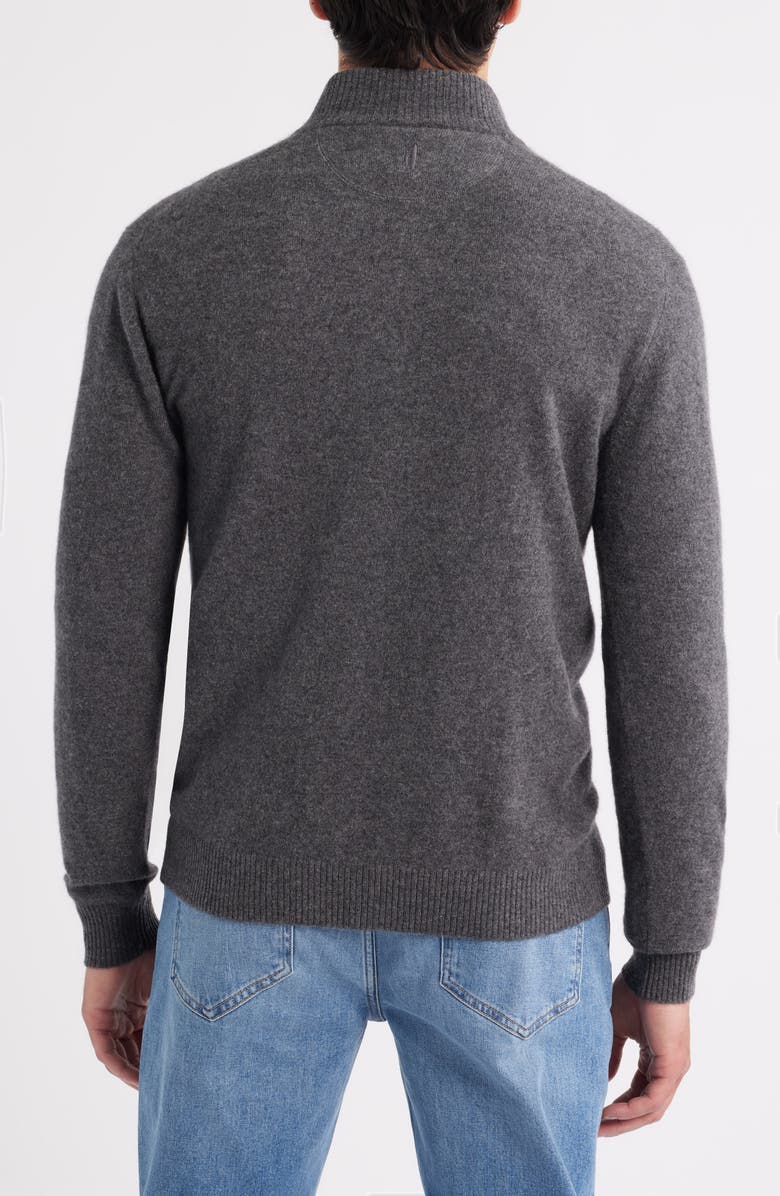 johnnie-O Niccolo Cashmere Quarter Zip Sweater, Alternate, color, Charcoal