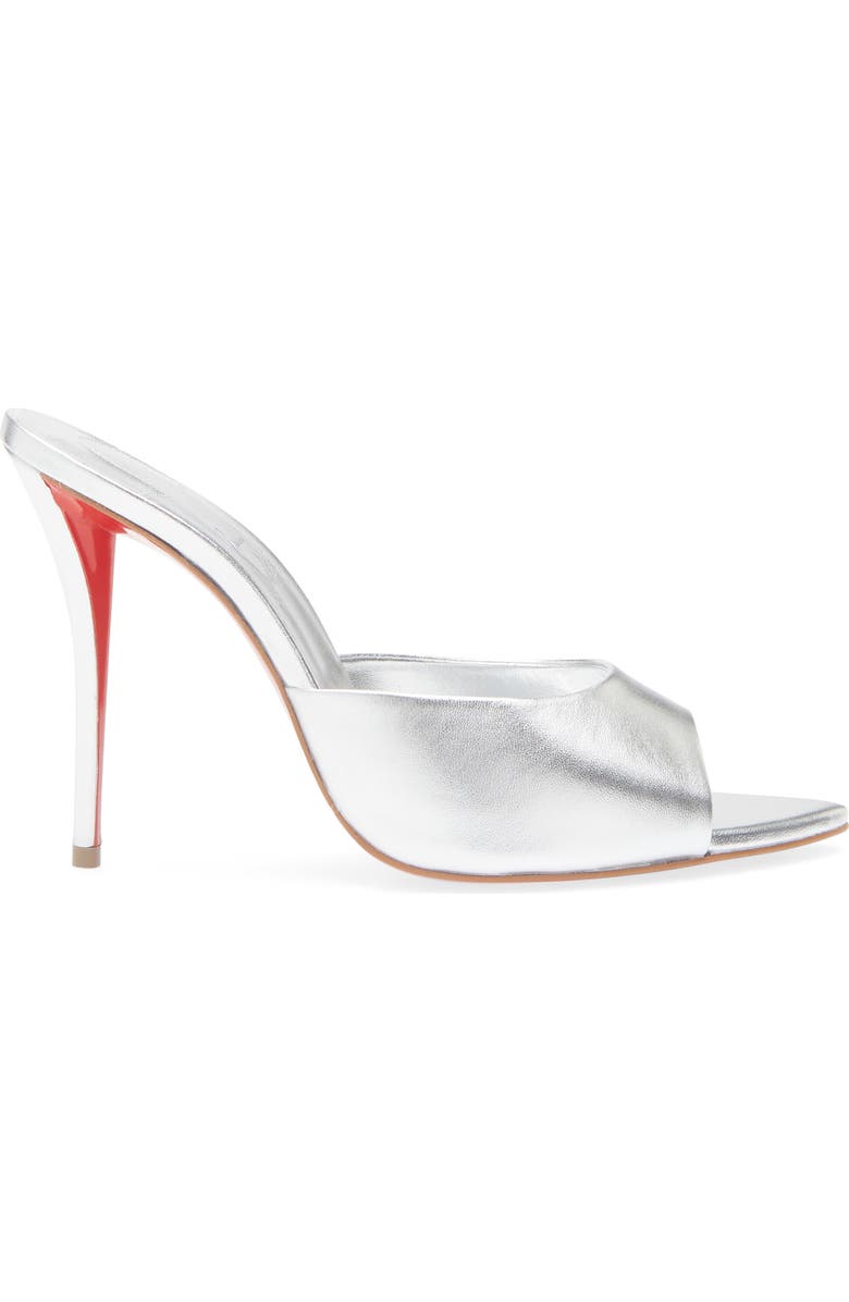 Christian Louboutin Miss Z Pointed Toe Metallic Sandal, Alternate, color, S211 Silver/ Lin Silver