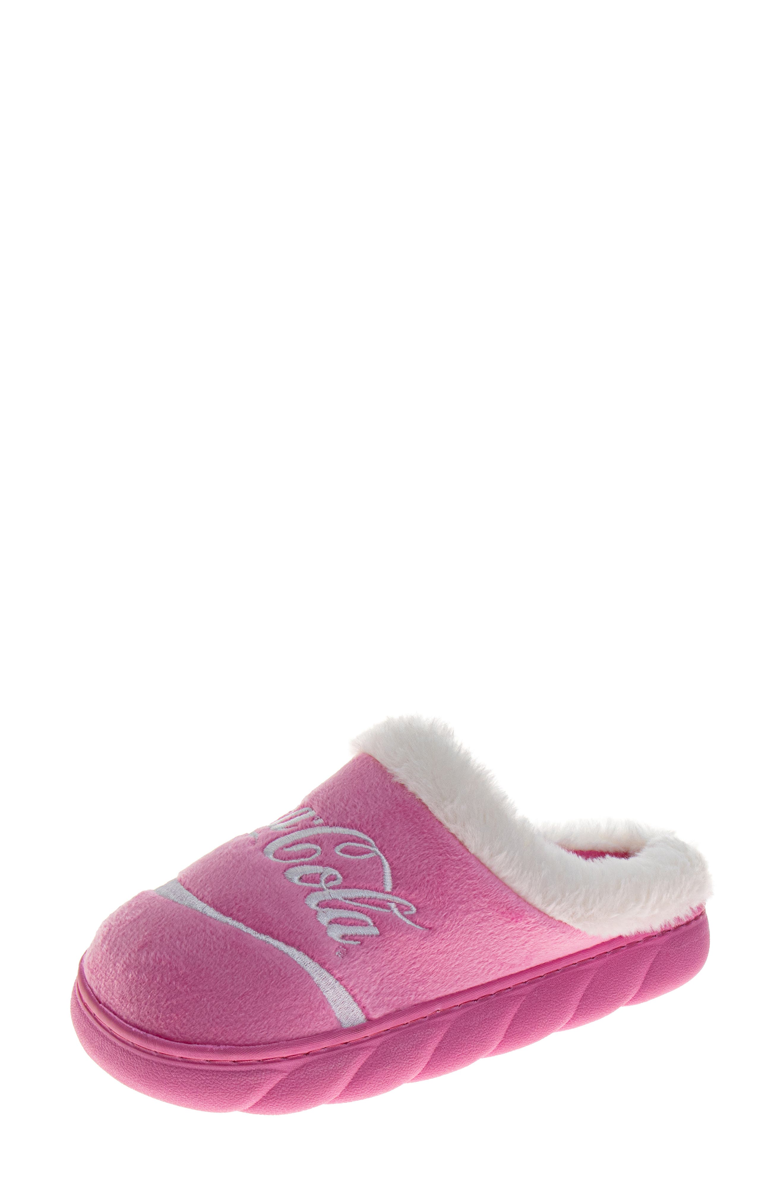 JOSMO Coca-Cola<sup>®</sup> Faux Fur Trim Slipper, Alternate, color, Pink