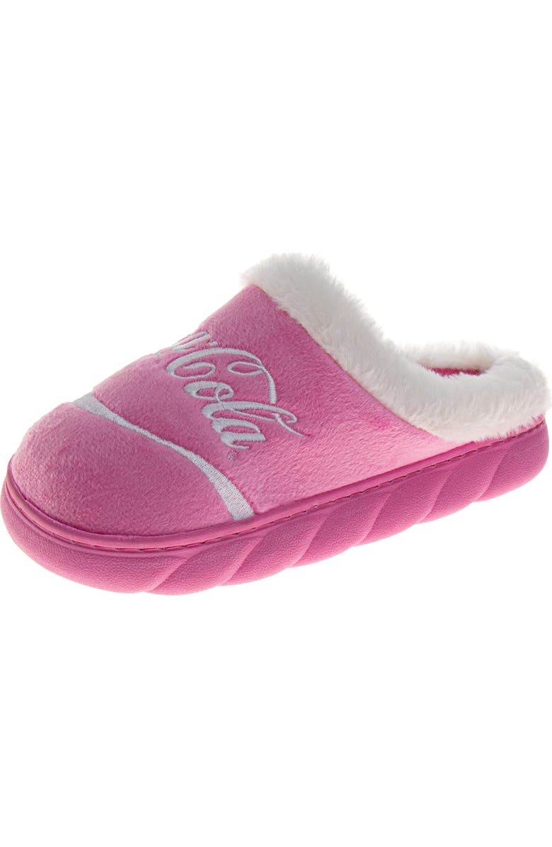 JOSMO Coca-Cola<sup>®</sup> Faux Fur Trim Slipper, Alternate, color, Pink