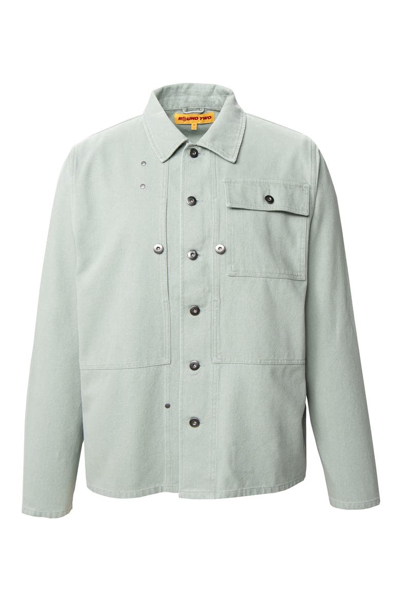 Pilot Flight Cotton Canvas Shirt Jacket, Alternate, color, SAGE