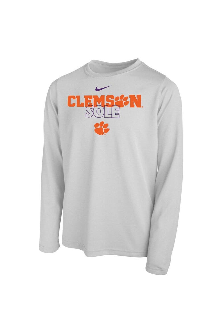 Youth Nike  White Clemson Tigers 2023 On Court Sole Bench T-Shirt, Alternate, color, White