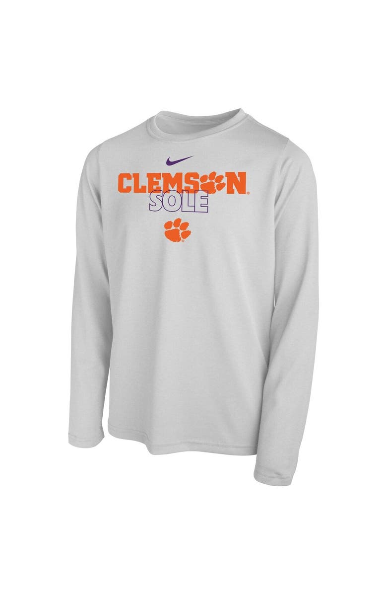 Nike Youth Nike  White Clemson Tigers 2023 On Court Sole Bench T-Shirt, Alternate, color, 