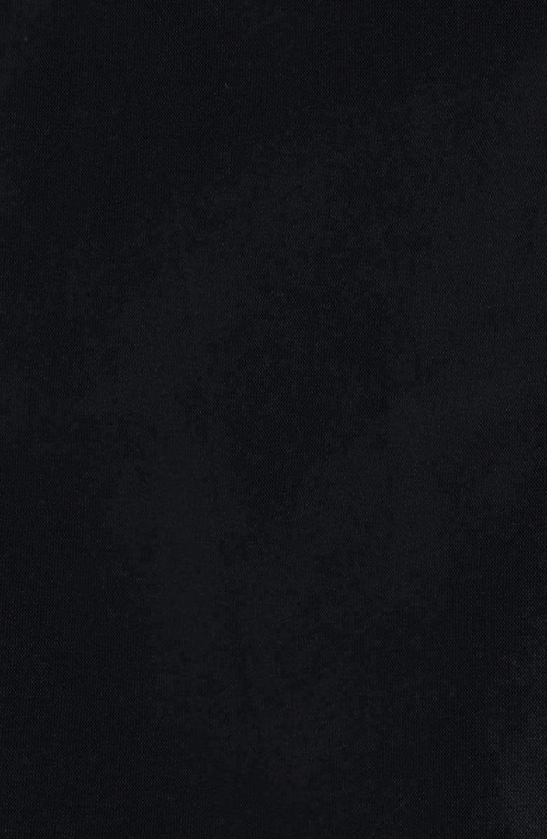 Pisarro Nights Beaded Embroidered Short Sleeve Taffeta A-Line Gown, Alternate, color, Black/ Gold