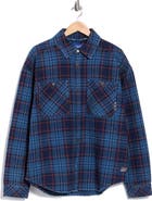 Scotch & Soda Loose Fit Check Washed Denim Shirt Jacket