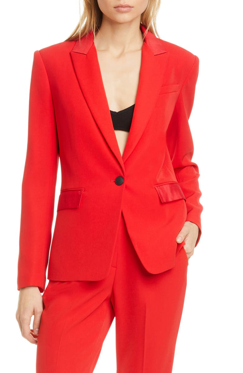 rag & bone Rylie Grosgrain Trim Blazer, Main, color,