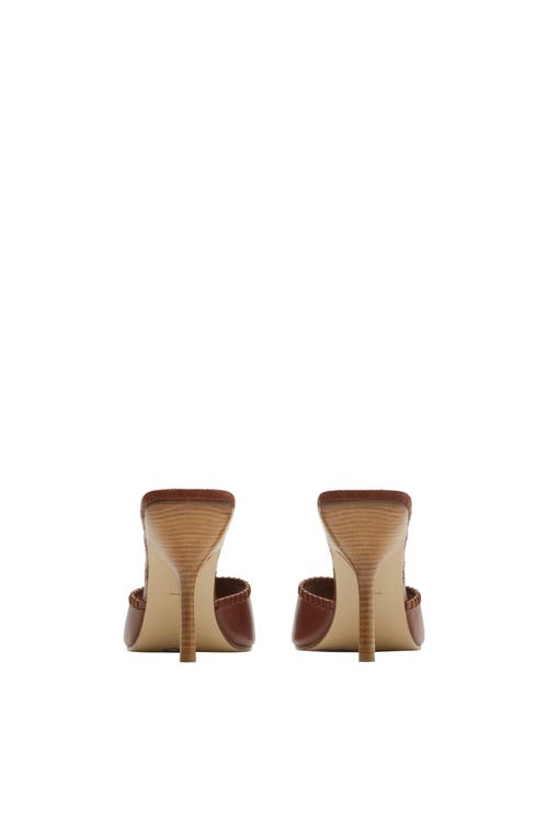 Burberry Round Toe High Heel Sandals In Chestnut