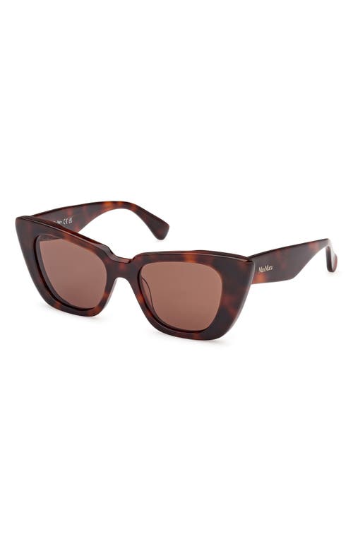 Max Mara Glimpse5 50mm Polarized Butterfly Sunglasses In Brown