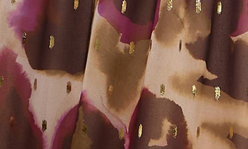 Socialite Metallic Clip Dot Midi Dress In Multi