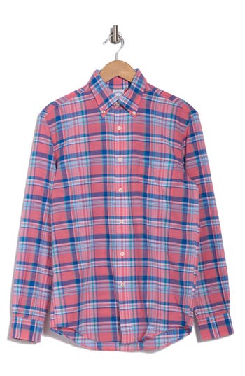 Brooks Brothers Regular Fit Madras Plaid Button-down Shirt In Pink Lemonade