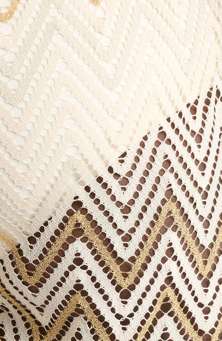 Ramy Brook Chevron Duke Drawstring Cover-Up Shorts, Alternate, color, Sandstone Chevron