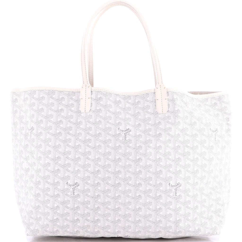 Pre-owned Goyard Goyard Saint Louis Tote Coated Canvas Pm In White