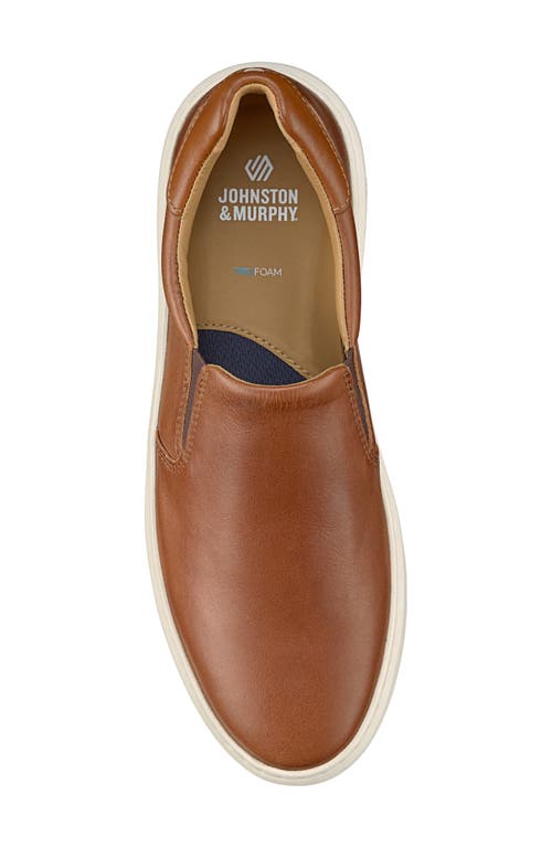Johnston & Murphy Anders Slip-on Sneaker In Tan Full Grain