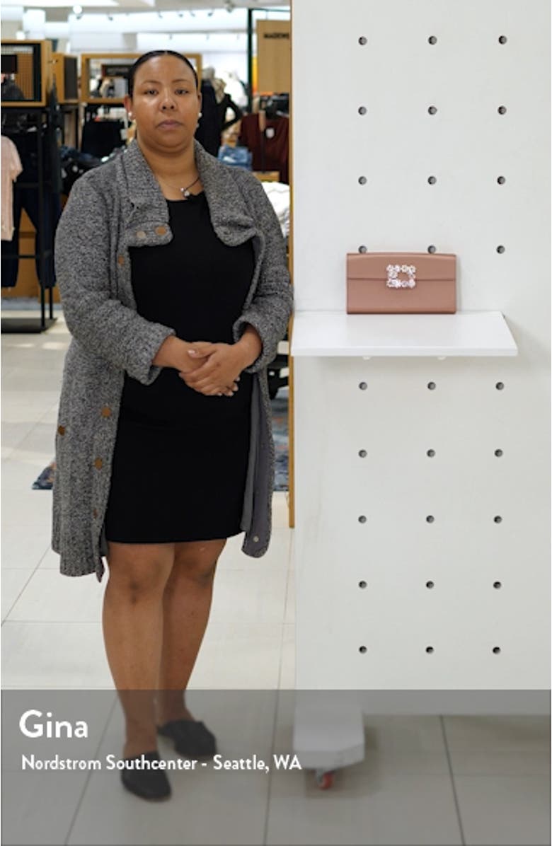 Flower Buckle Satin Clutch, sales video thumbnail