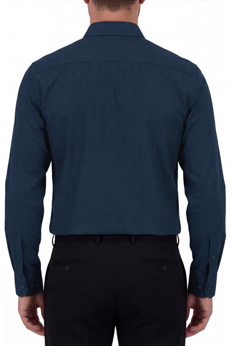 Regular Fit Box Print 4-Way Stretch Button-Up Shirt, Alternate, color, NAVY