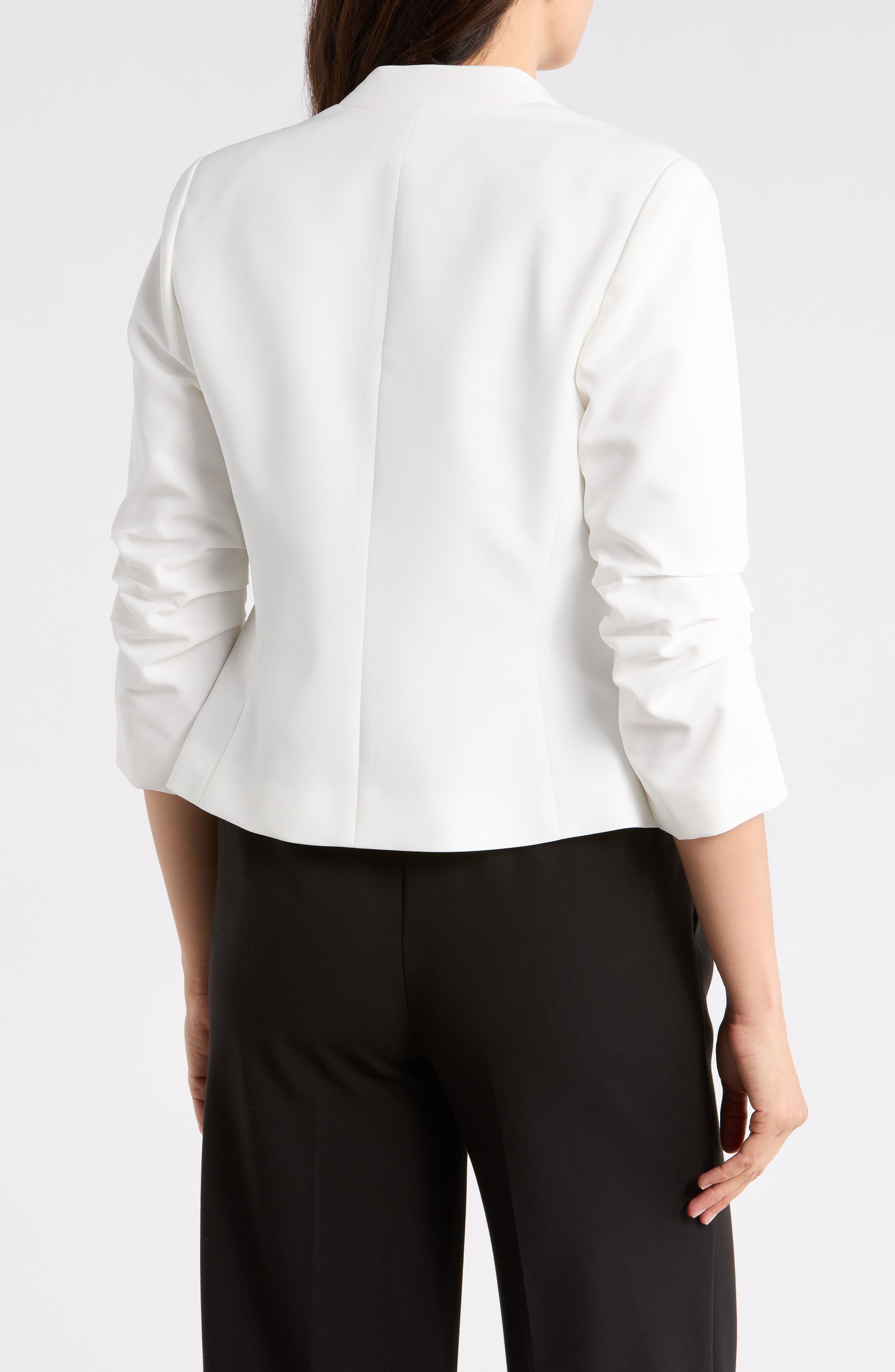 Ruched Sleeve One-Button Blazer - image 4