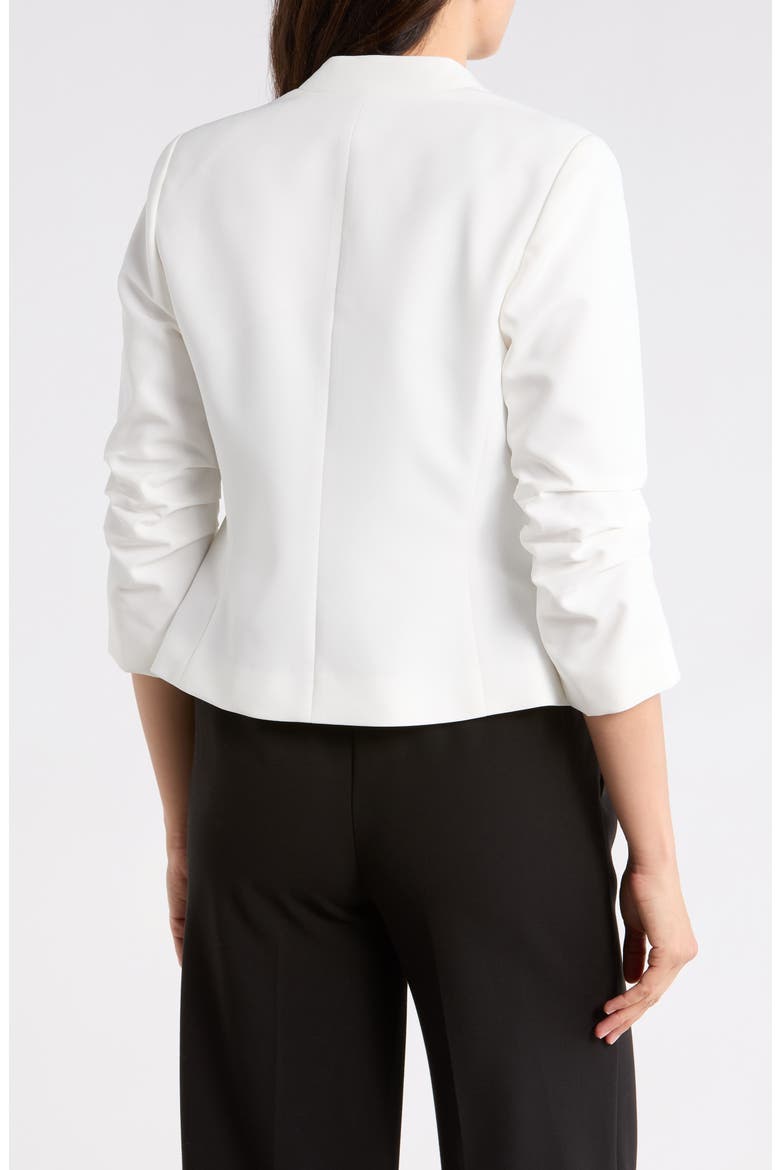 Ruched Sleeve One-Button Blazer, Alternate, color, WHITE