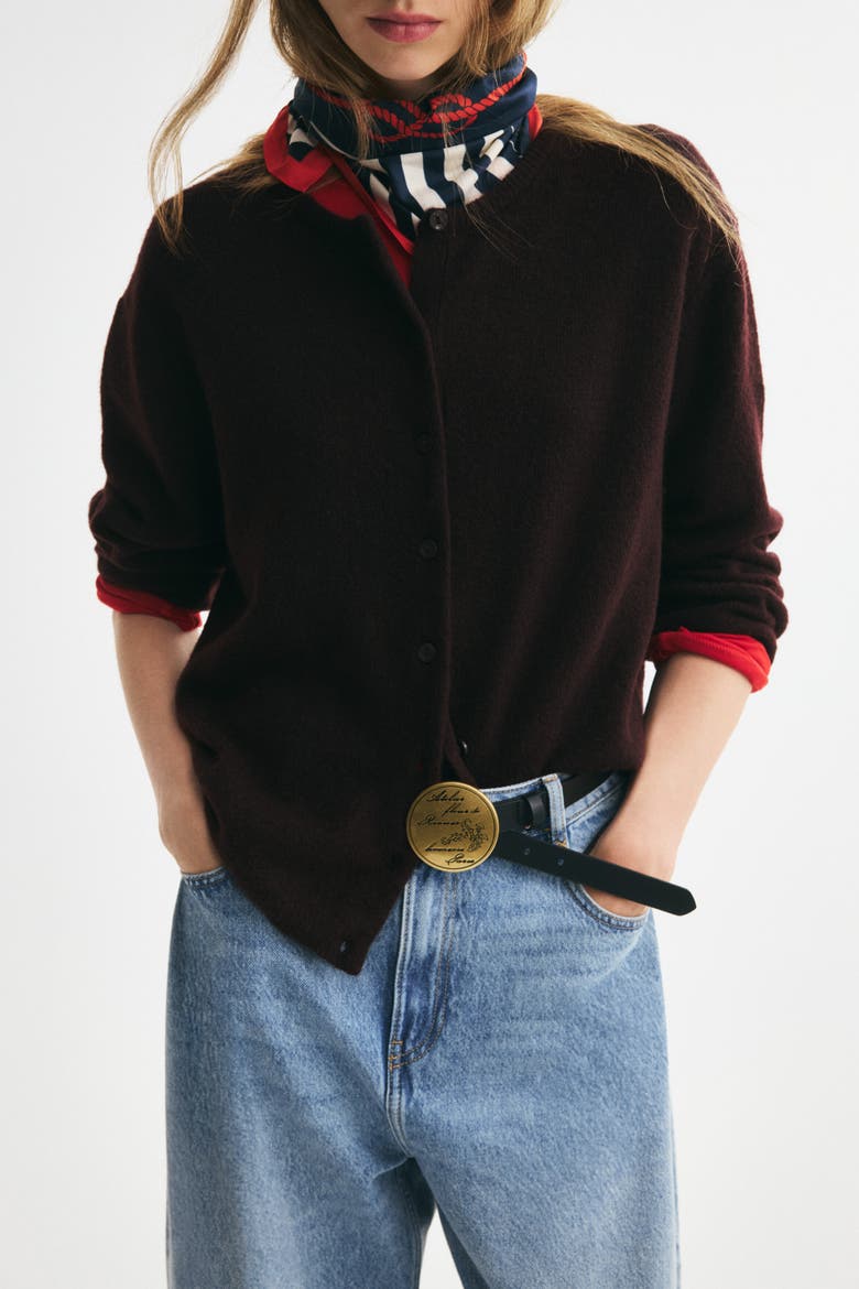 Loose-fit Cardigan, Alternate, color, Dark purple