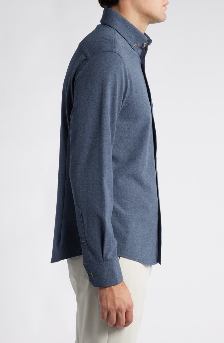 Mizzen+Main City Trim Fit Solid Stretch Flannel Button-Down Shirt, Alternate, color,