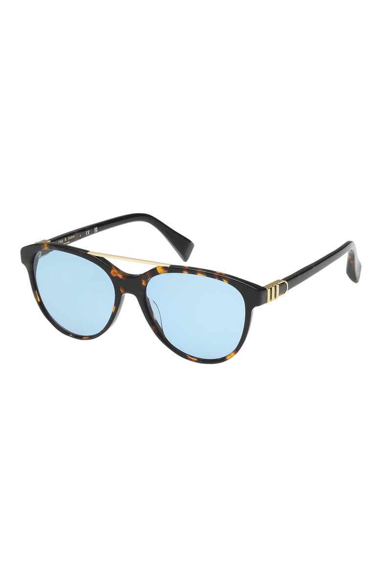 54mm Pilot Sunglasses, Alternate, color, MILKY CLASSIC TORT / BLUE