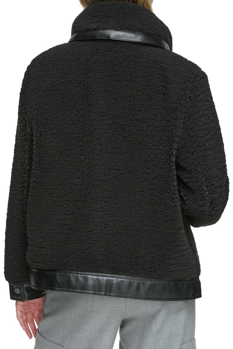 Zepita Faux Shearling Bomber Jacket, Alternate, color, BLACK