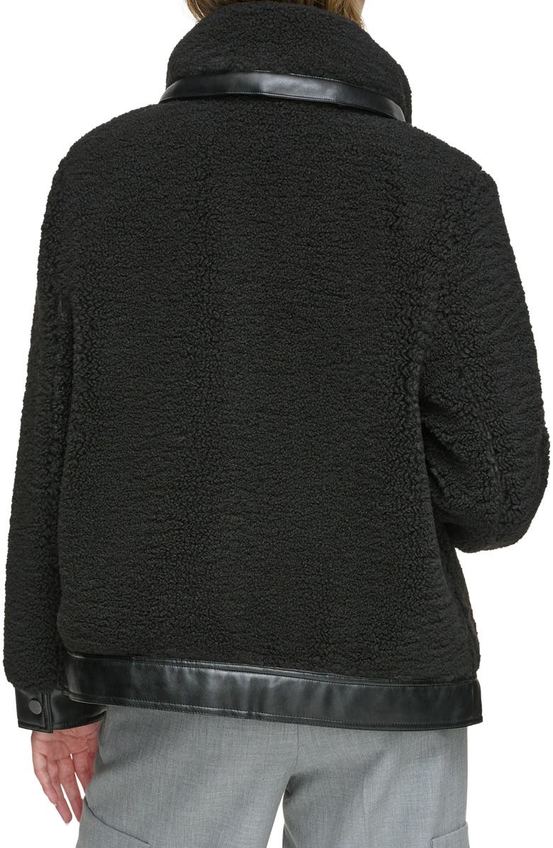 Andrew Marc Zepita Faux Shearling Bomber Jacket, Alternate, color, Black