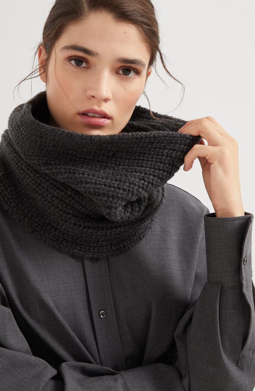 Shop Brunello Cucinelli Dazzling Neck Warmer In Lignite Grey