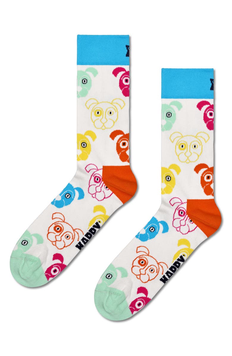 Happy Socks Mixed Dog 3-Pack Cotton Blend Crew Socks Gift Set, Alternate, color, Navy