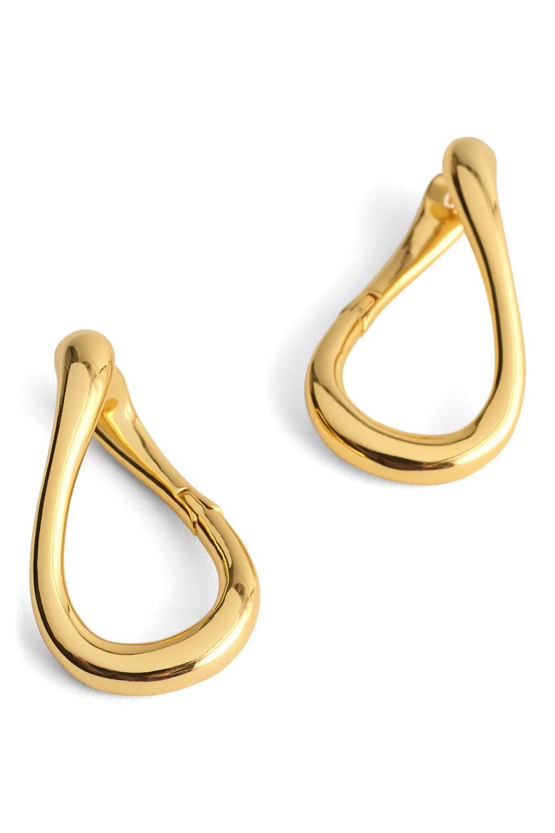 Front/Back Twisted Large Hoop Earrings, Main, color, ANTIQUE GOLD