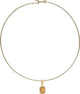 BY ADINA EDEN Rectangular CZ Halo Thin Wire Choker Necklace